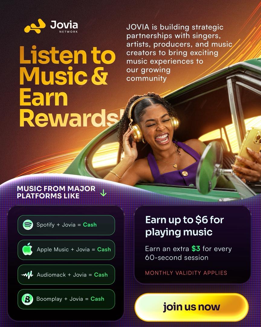 Listen to music and earn rewards with JOVIA NETWORK